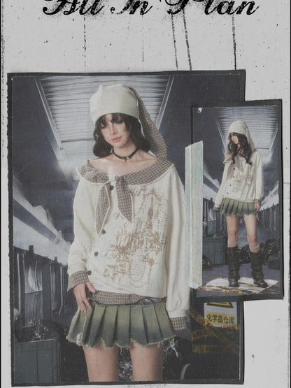 Acid Washed Riot Asymmetrical Knit Top