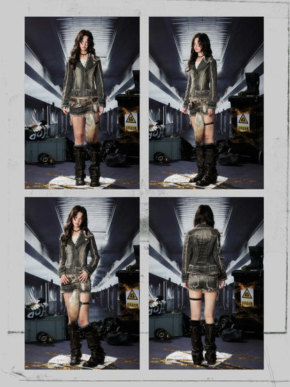 Acid Washed Riot Denim Shorts