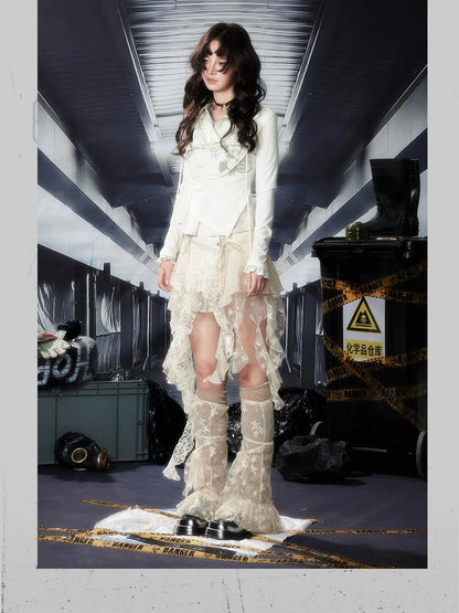 Acid Washed Riot Print Drop Shoulder Knit Top