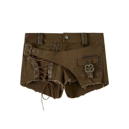 ALL_iN_plan_Asymm_Lace_Up_Rivet_Distressed_Y2K_Denim_Shorts_MISSTT