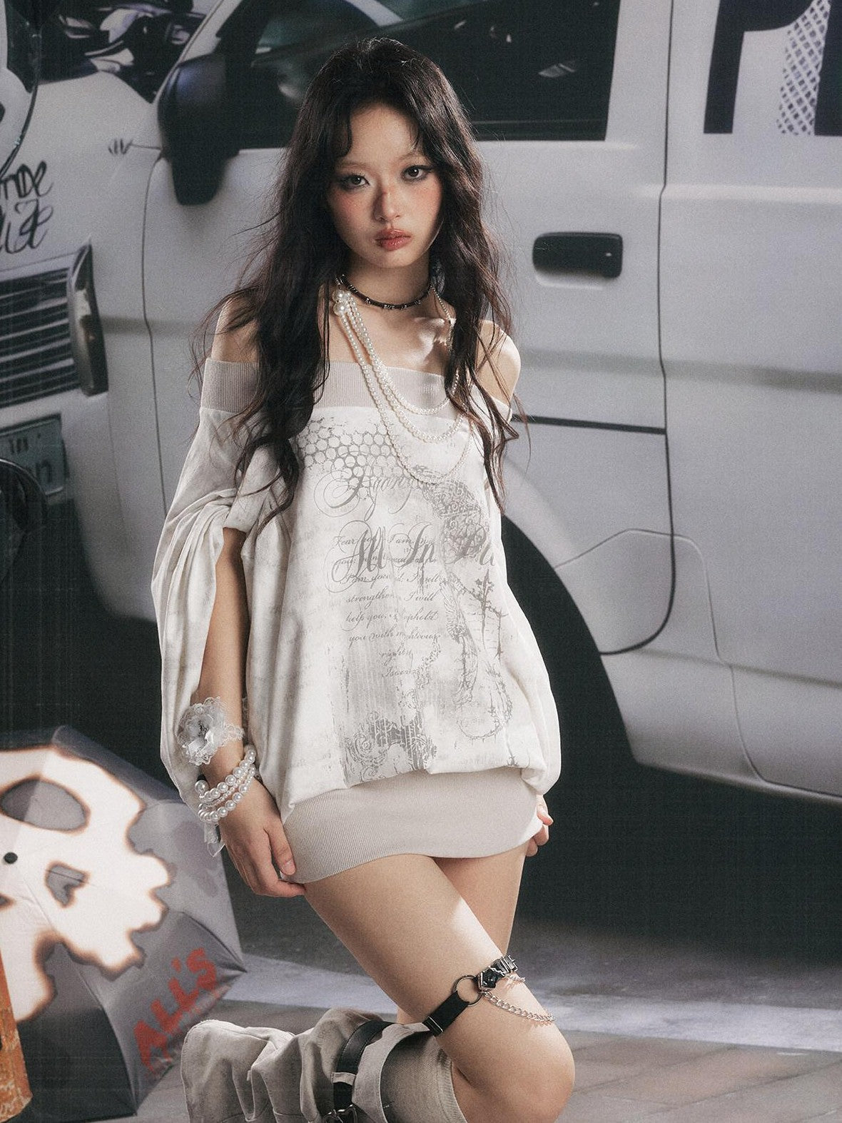 ALL iN plan Asymmetric One Shoulder Batwing Women&