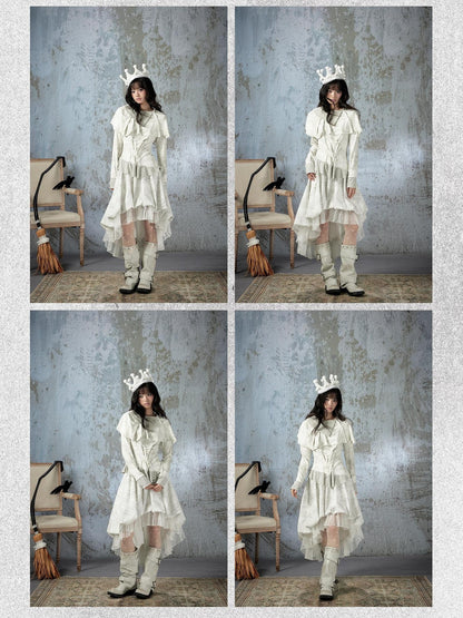 ALL iN plan Asymmetric Tie Dye Collared Women&