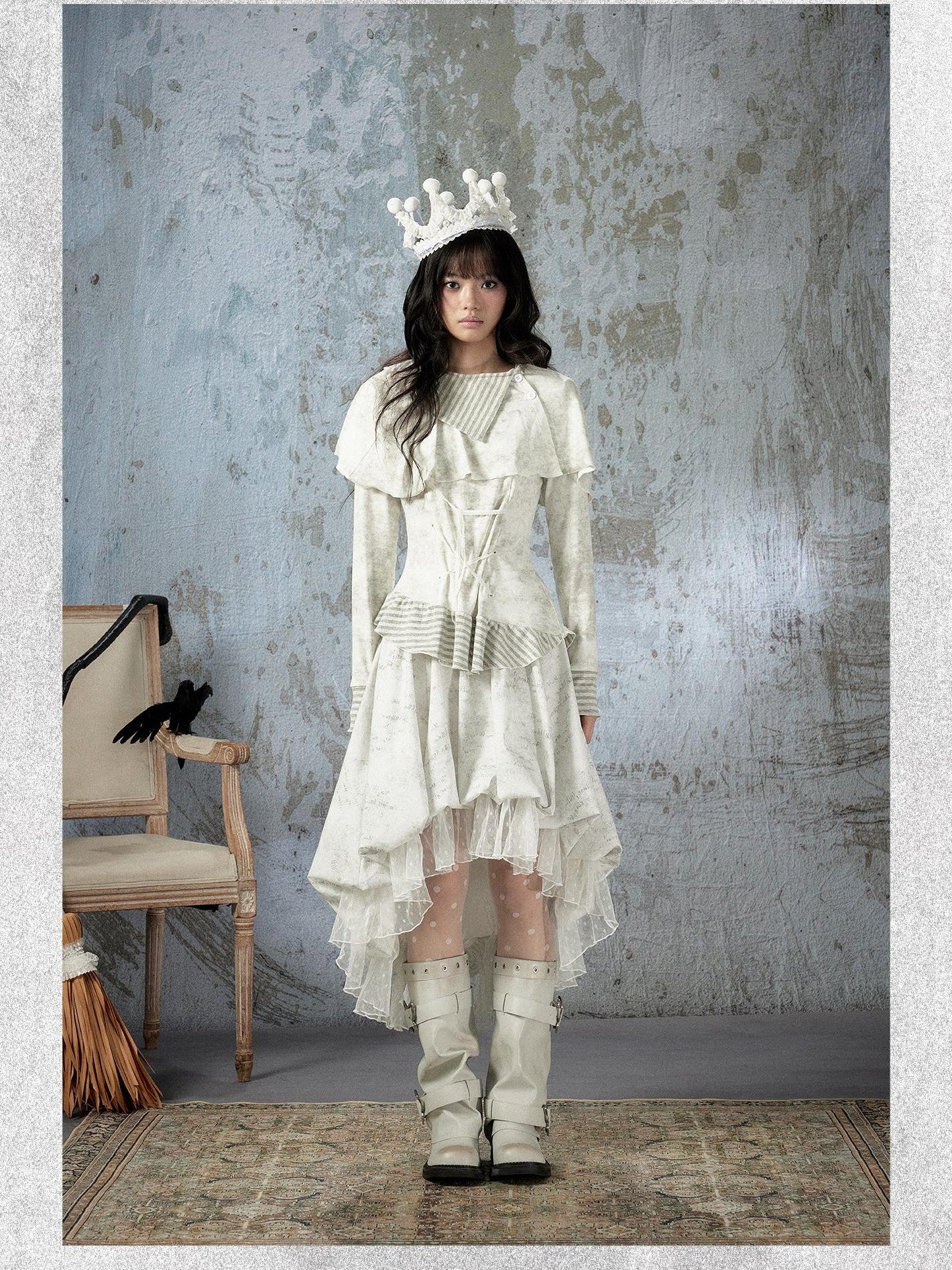 ALL iN plan Asymmetric Tie Dye Collared Women&