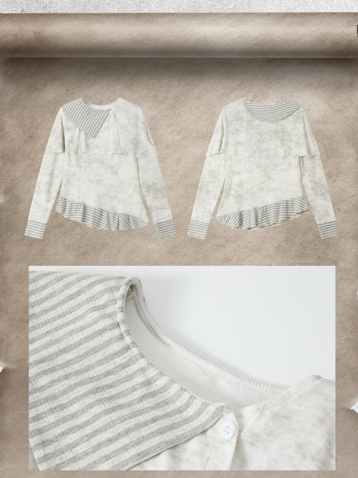 ALL iN plan Asymmetric Tie Dye Collared Women&