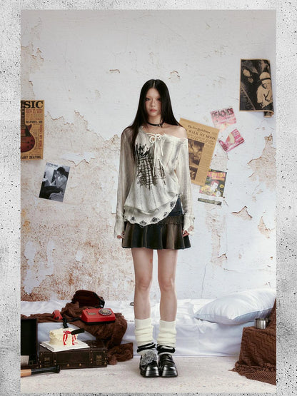 Bailout Heartbreak Tee V Neck T Shirt Long Sleeve