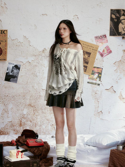 Bailout Heartbreak Tee V Neck T Shirt Long Sleeve