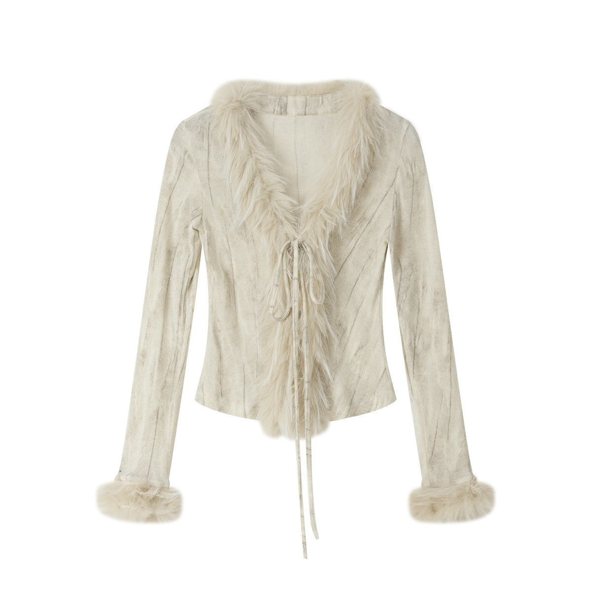 ALL_iN_plan_Beige_Faux_Fur_Collar_Cropped_Slim_Fit_Women&