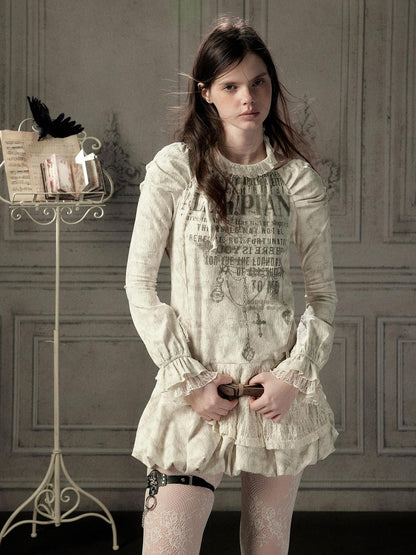 ALL iN plan Beige Halter Lace Spliced Long Sleeve Women&