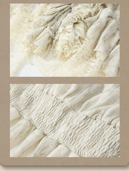 ALL iN plan Beige Lace Long Sleeve Women&