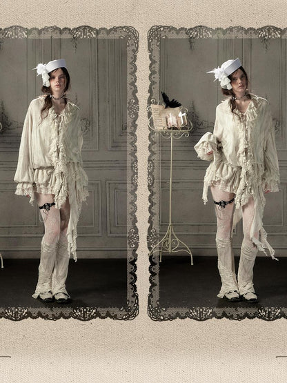 ALL iN plan Beige Lace Long Sleeve Women&