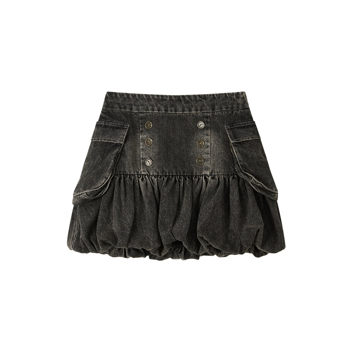 ALL_iN_plan_Black_Denim_Distressed_Large_Pockets_A_Line_Women&
