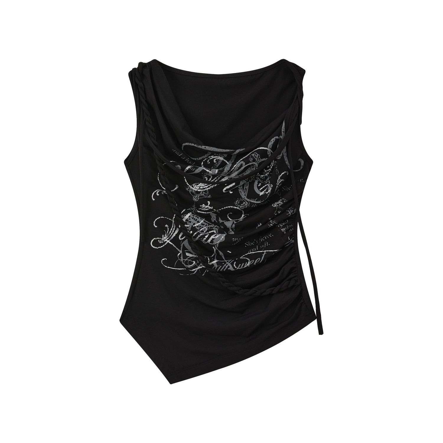 ALL_iN_plan_Bow_Letter_Print_One_Shoulder_Slim_Women&
