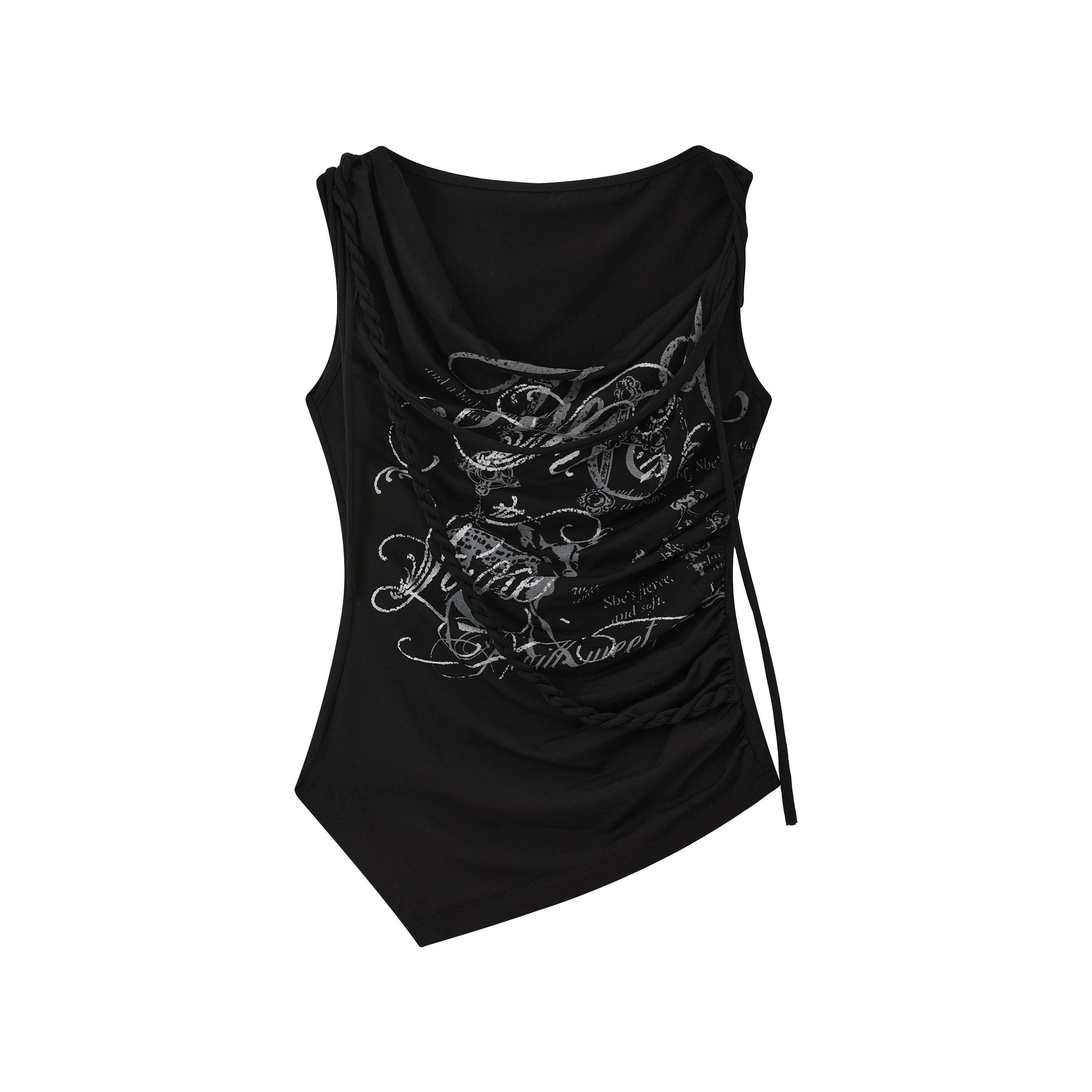 ALL_iN_plan_Bow_Letter_Print_One_Shoulder_Slim_Women&