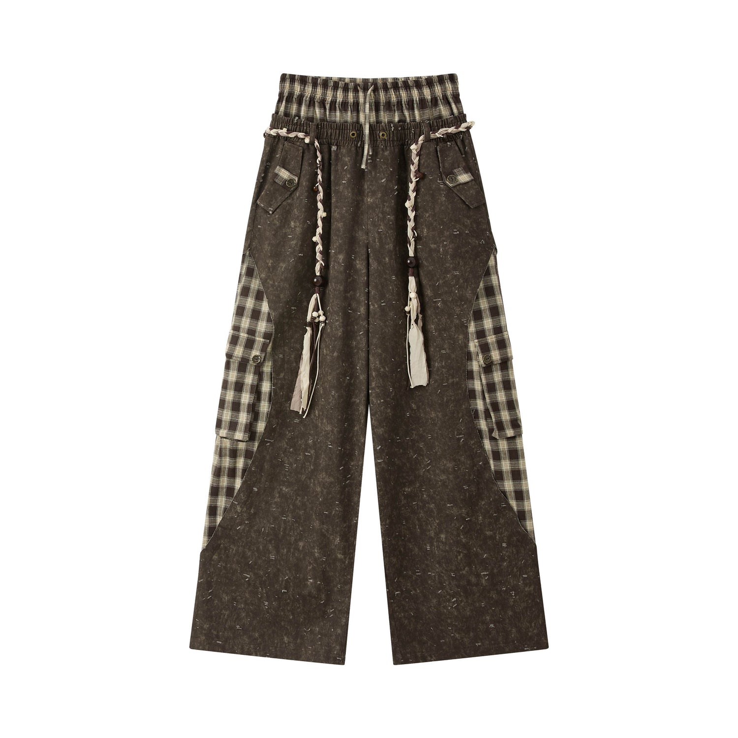 ALL_iN_plan_Coffee_Plaid_Patchwork_High_Waist_Loose_Straight_Women&