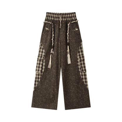 ALL_iN_plan_Coffee_Plaid_Patchwork_High_Waist_Loose_Straight_Women&