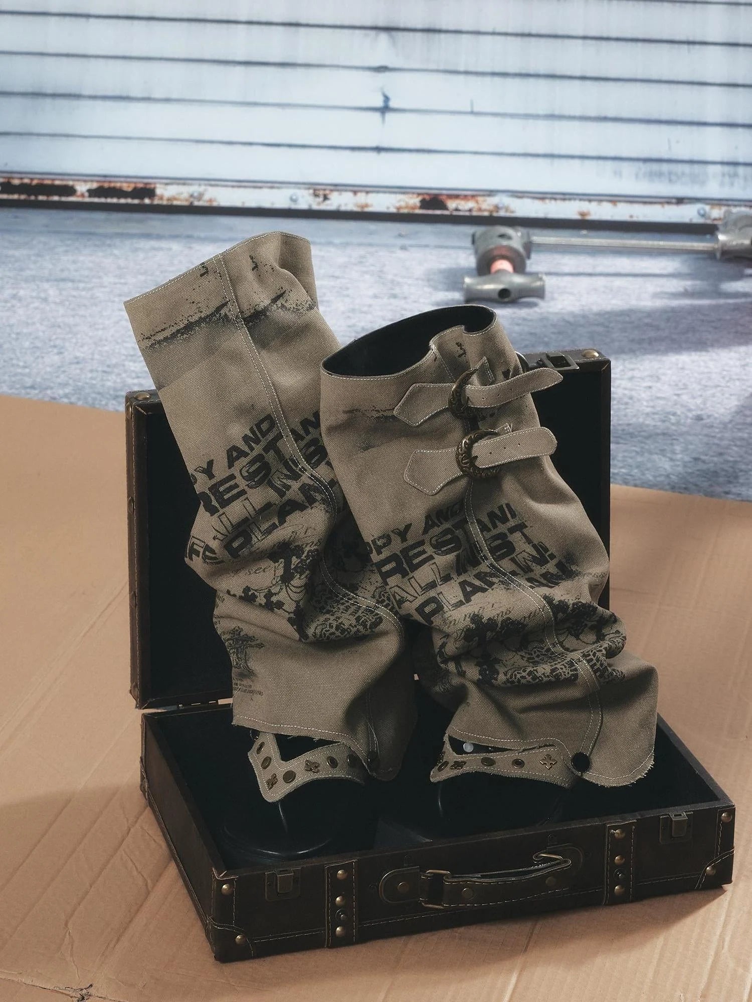 Detachable Leg Warmer Platform Flip Flops