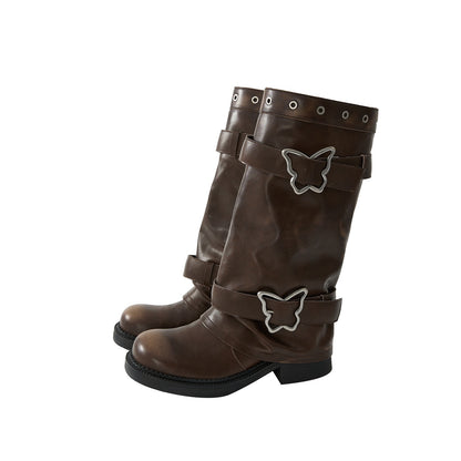 ALL_iN_plan_Distressed_Butterfly_Buckle_Platform_Women&