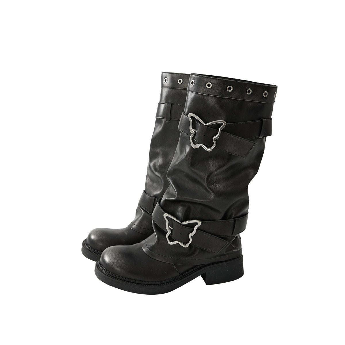 ALL_iN_plan_Distressed_Butterfly_Buckle_Platform_Women&