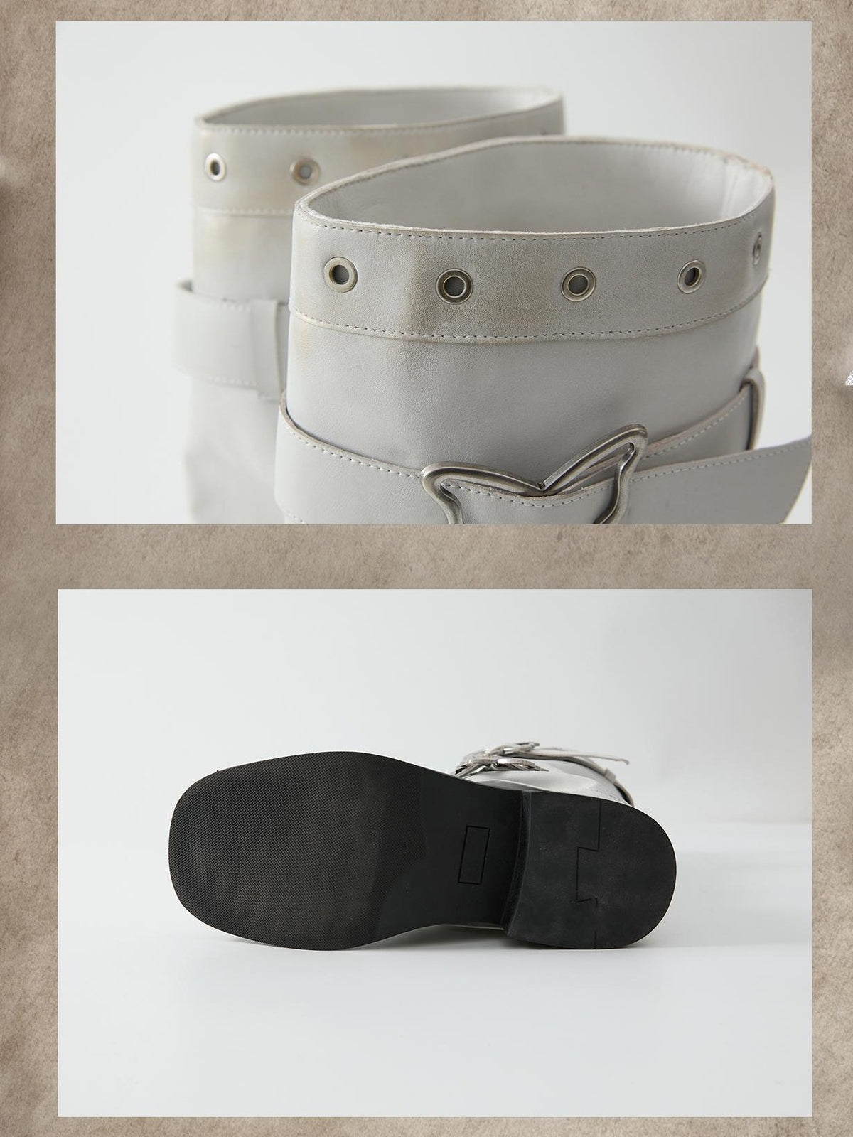 ALL iN plan Distressed Butterfly Buckle Platform Women&