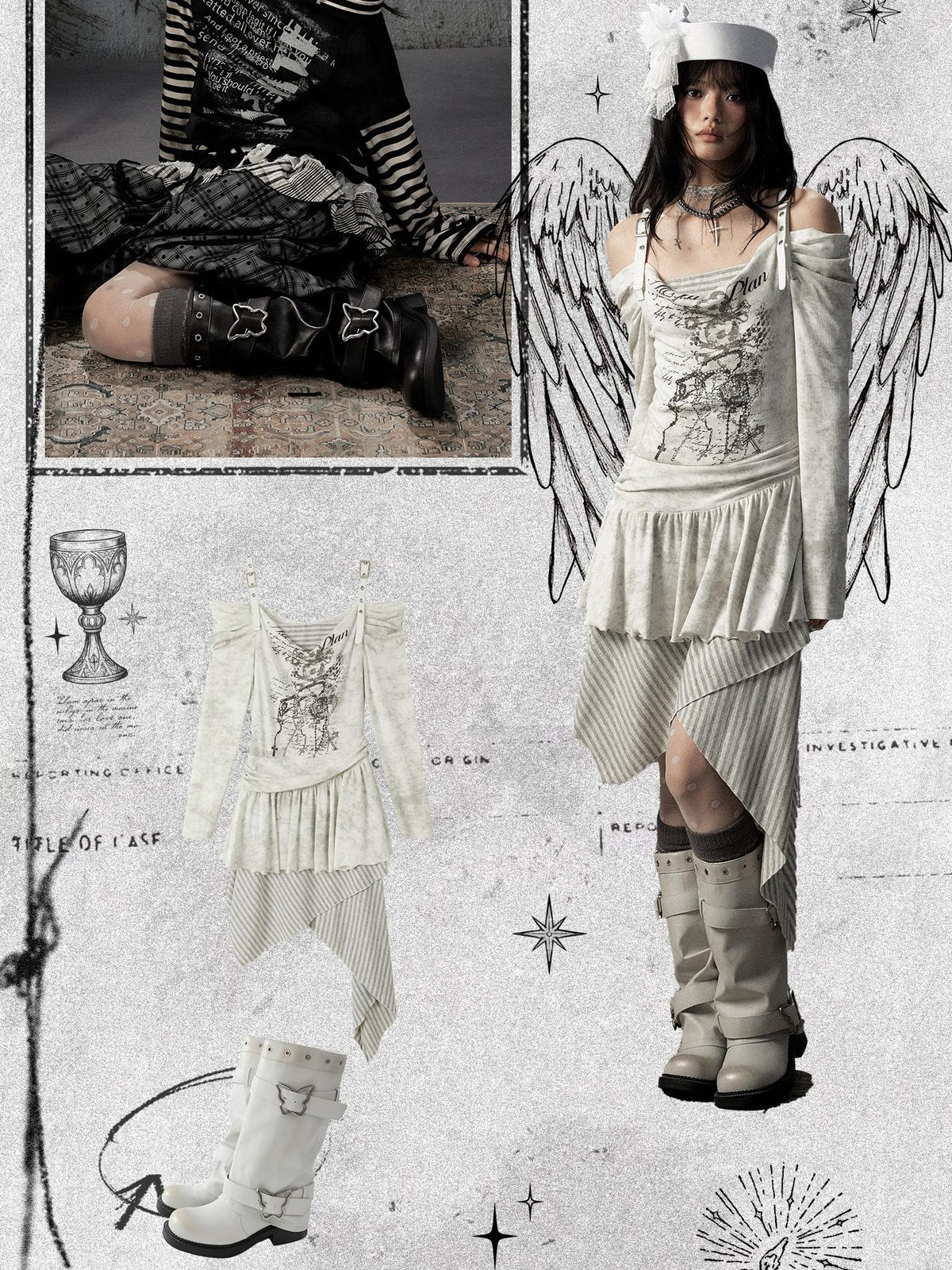 ALL iN plan Distressed Butterfly Buckle Platform Women&