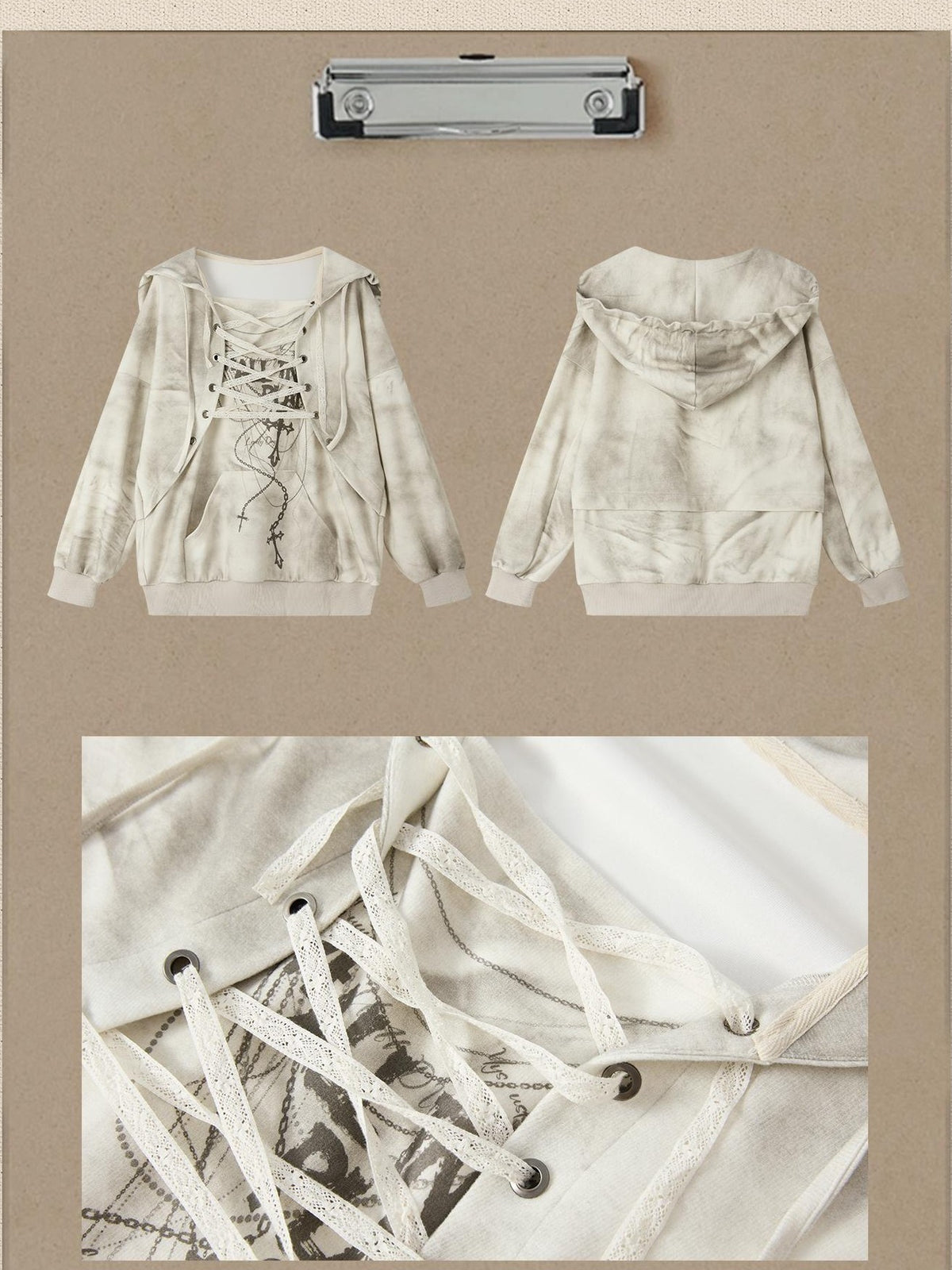 ALL iN plan Distressed Drawstring Print Fitted Women&