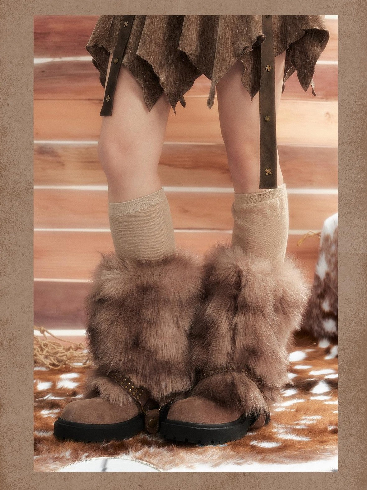 ALL iN plan Faux Fur Platform Fleece Lined Round Toe Women&