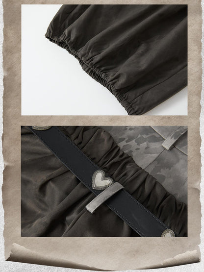 ALL iN plan Faux Two Piece Spliced Belted Polyester Women&