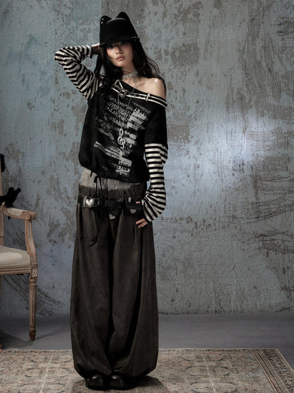 ALL iN plan Faux Two Piece Spliced Belted Polyester Women&