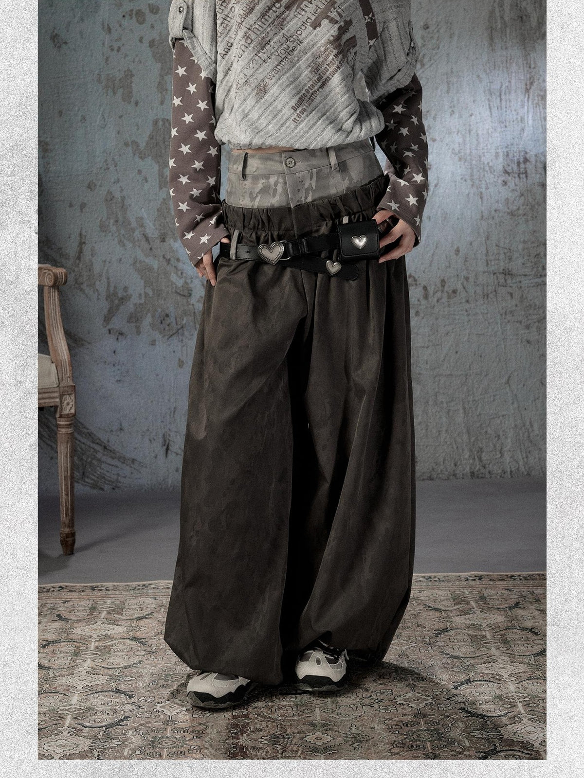 ALL iN plan Faux Two Piece Spliced Belted Polyester Women&