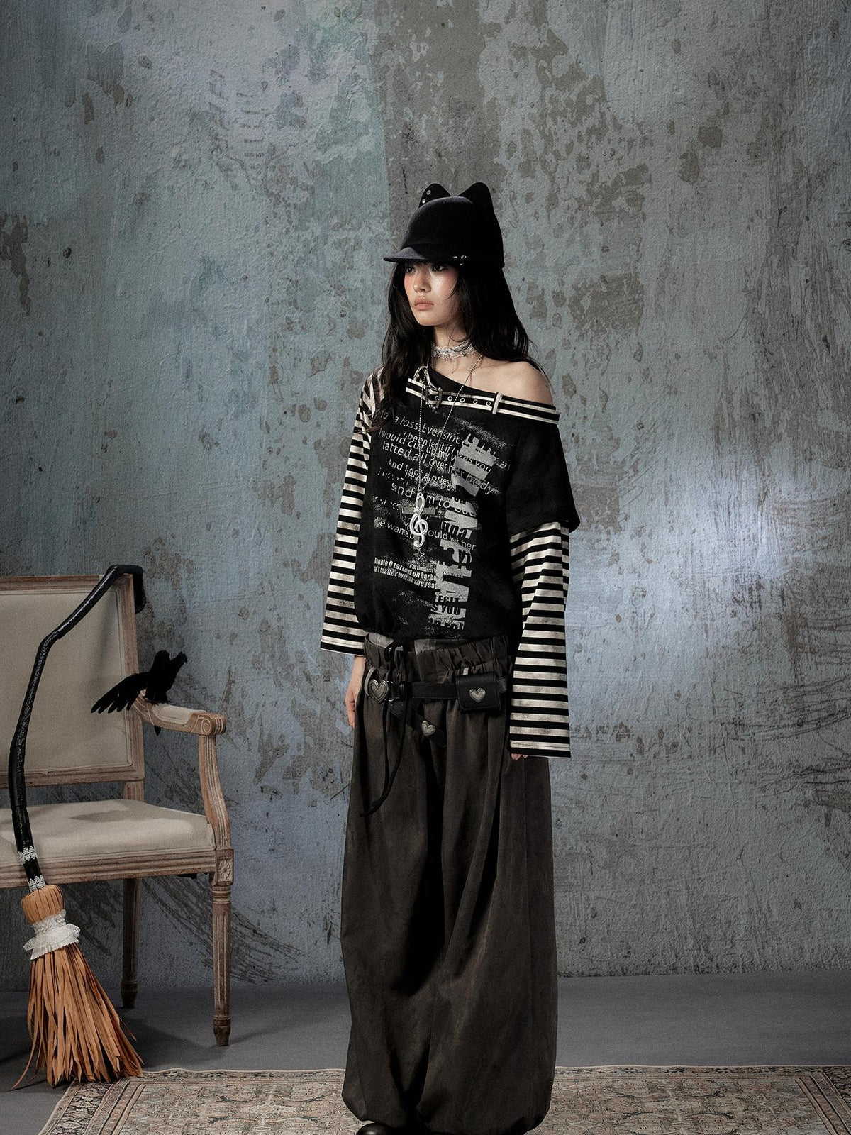 ALL iN plan Faux Two Piece Spliced Belted Polyester Women&