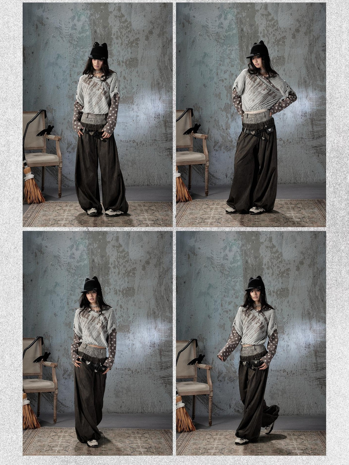 ALL iN plan Faux Two Piece Spliced Belted Polyester Women&