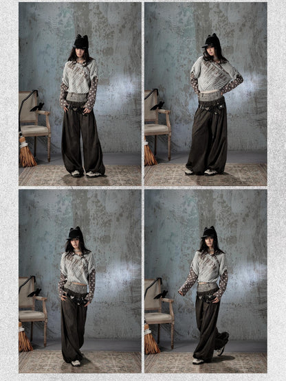 ALL iN plan Faux Two Piece Spliced Belted Polyester Women&