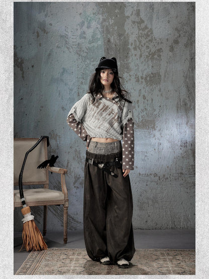 ALL iN plan Faux Two Piece Spliced Belted Polyester Women&