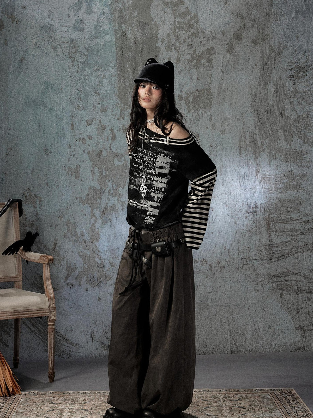 ALL iN plan Faux Two Piece Spliced Belted Polyester Women&