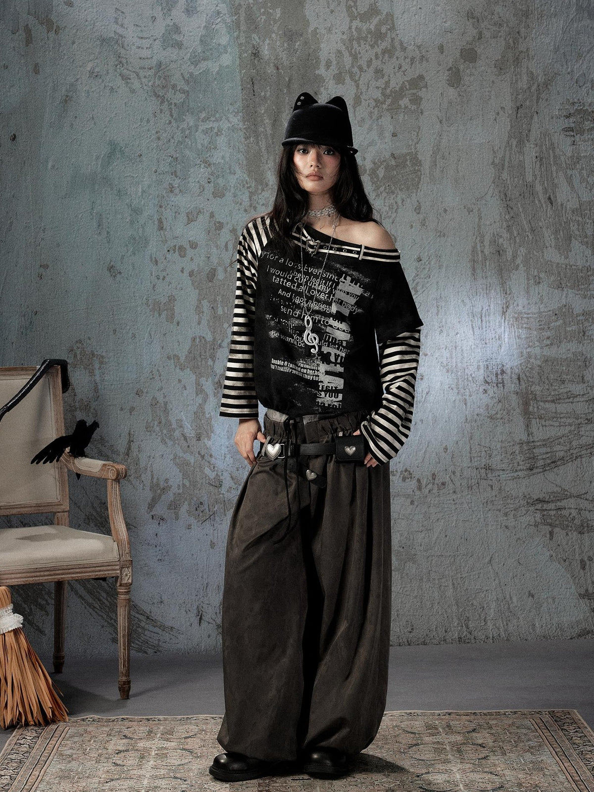 ALL iN plan Faux Two Piece Spliced Belted Polyester Women&