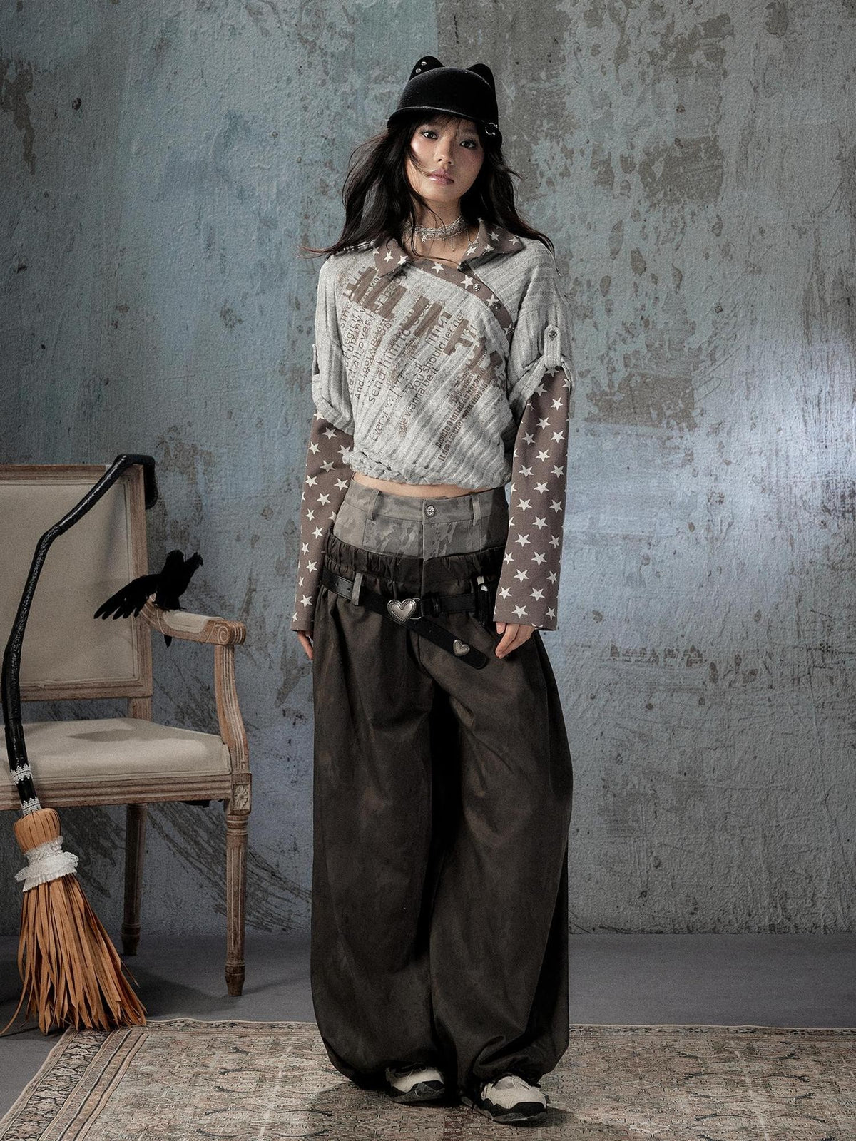 ALL iN plan Faux Two Piece Spliced Belted Polyester Women&