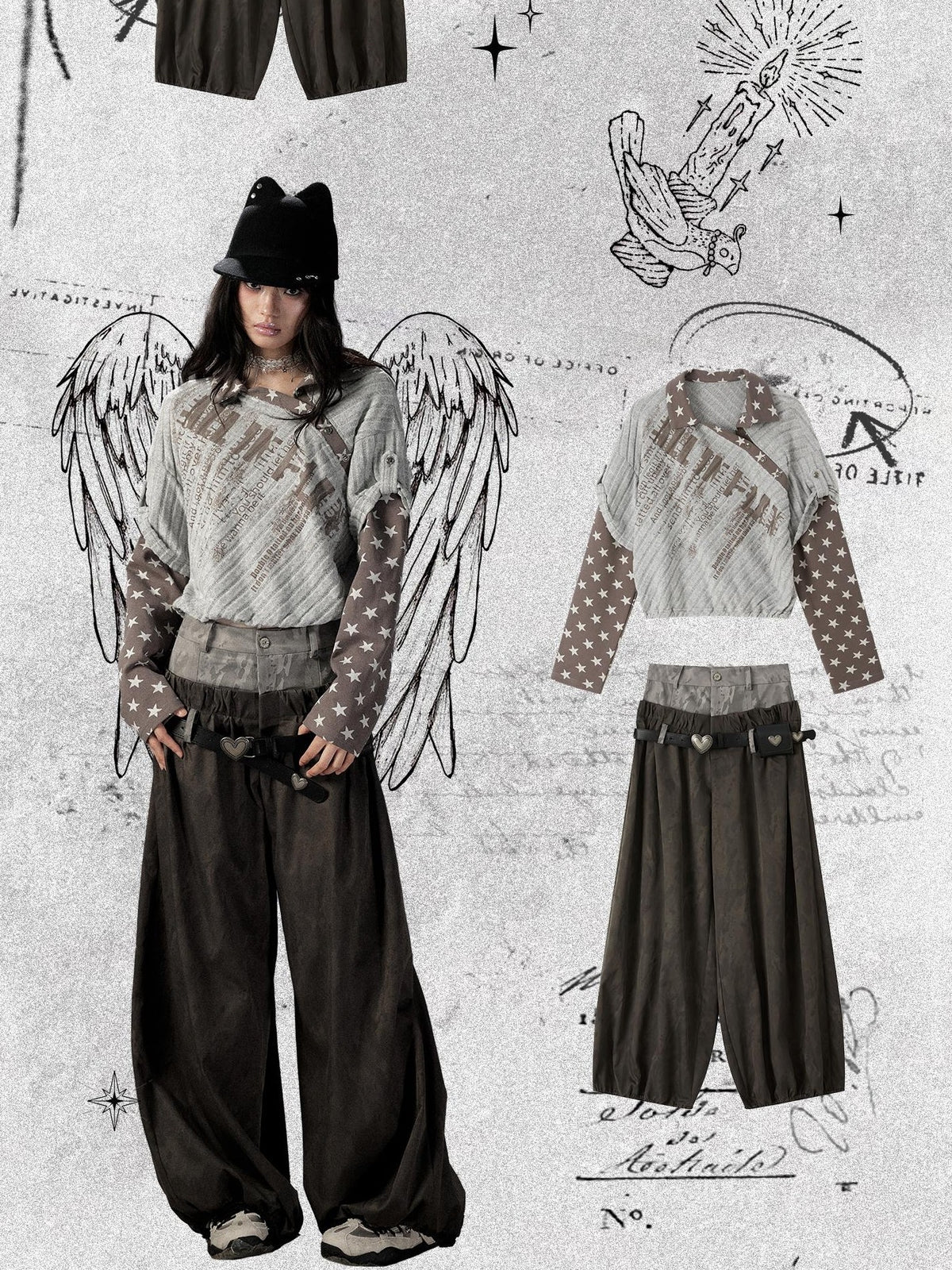 ALL iN plan Faux Two Piece Spliced Belted Polyester Women&
