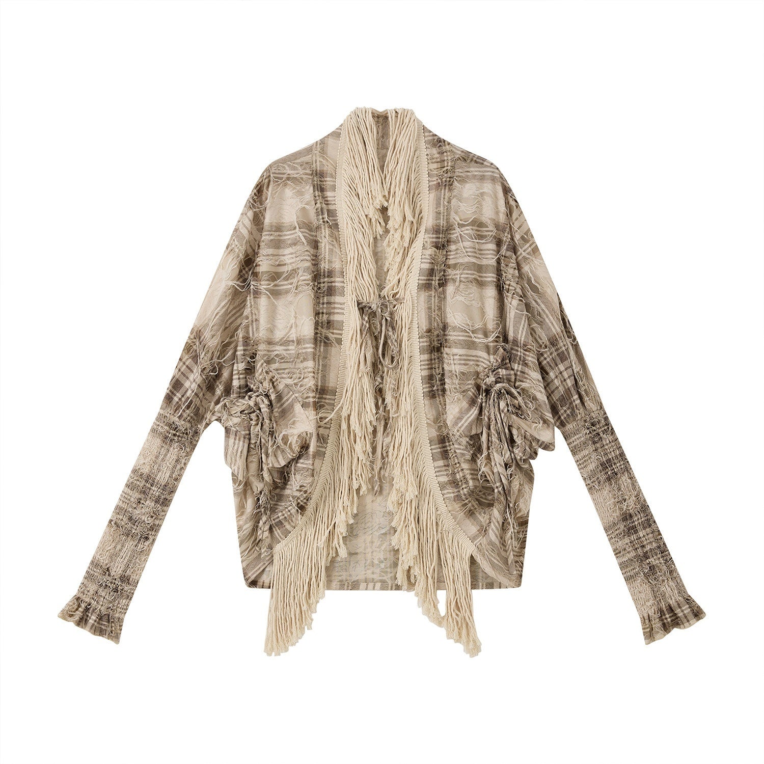 ALL_iN_plan_Fringe_Drawstring_No_Collar_Mid_Length_Loose_Women&