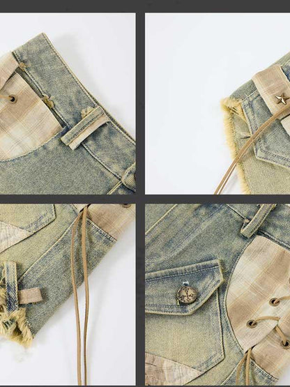 ALL iN plan Gear Bite Distressed Denim Shorts