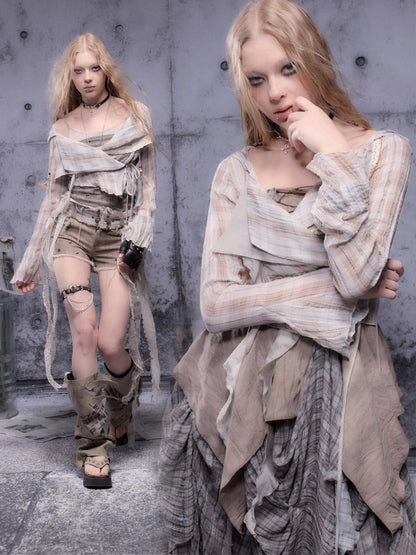 Gear Bite Marks Punk Cropped Jacket