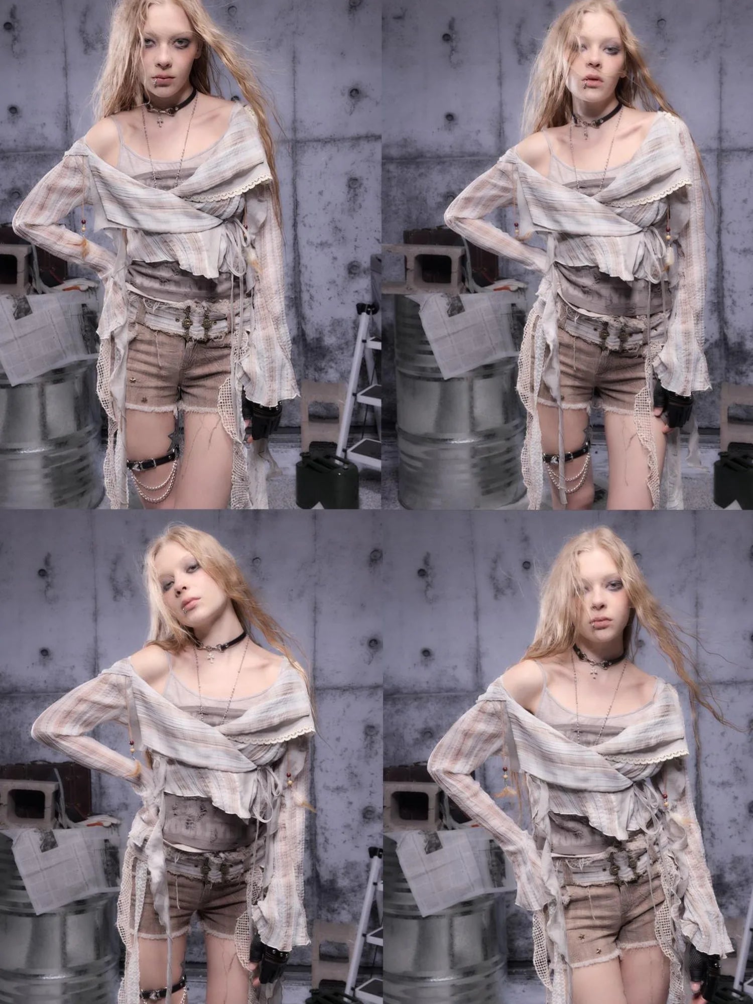 Gear Bite Marks Punk Cropped Jacket