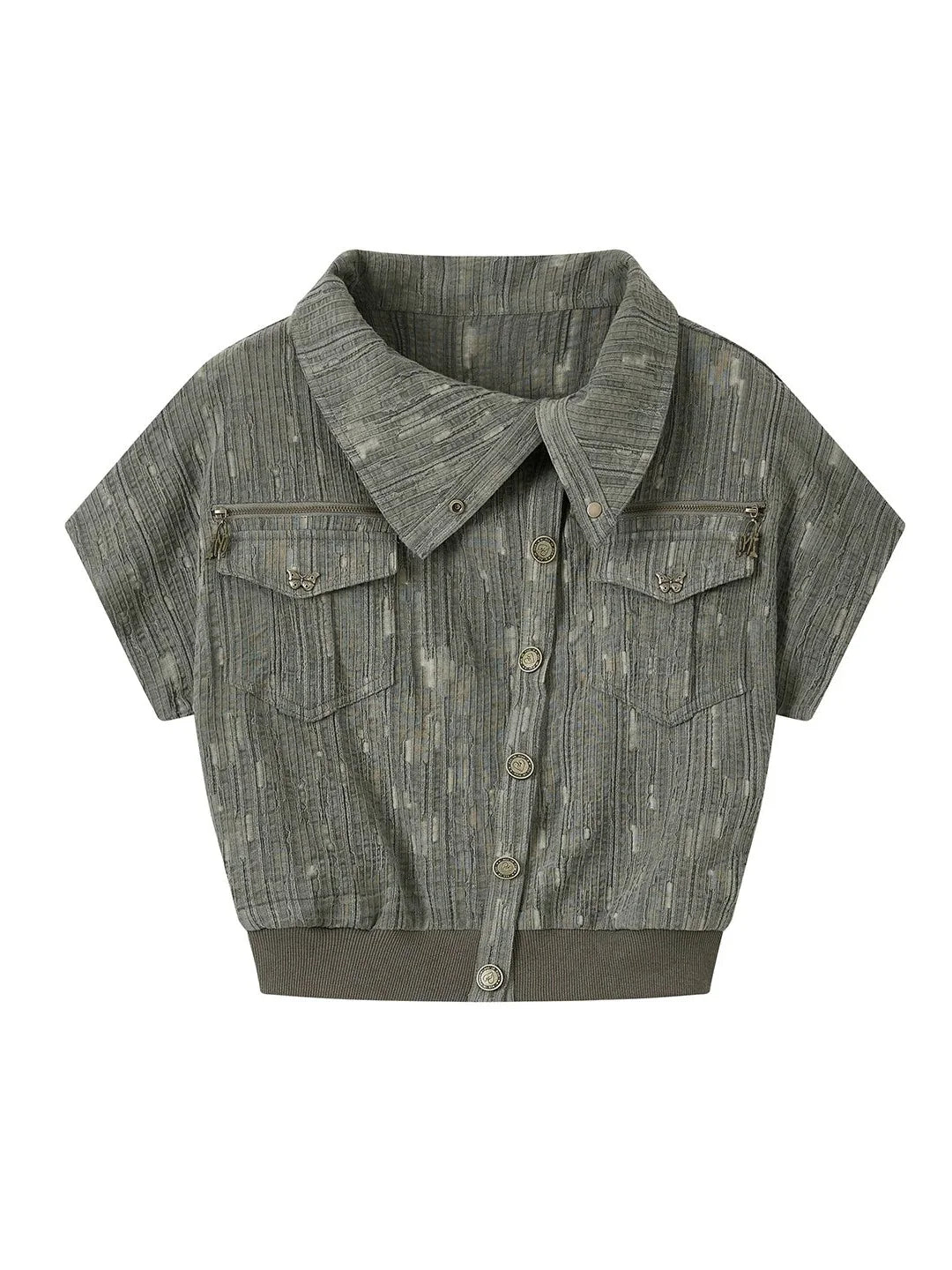 Gear Bite Marks Punk Cropped Jacket