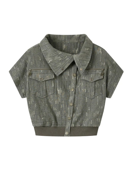 Gear Bite Marks Punk Cropped Jacket