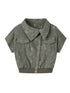 Gear Bite Marks Punk Cropped Jacket