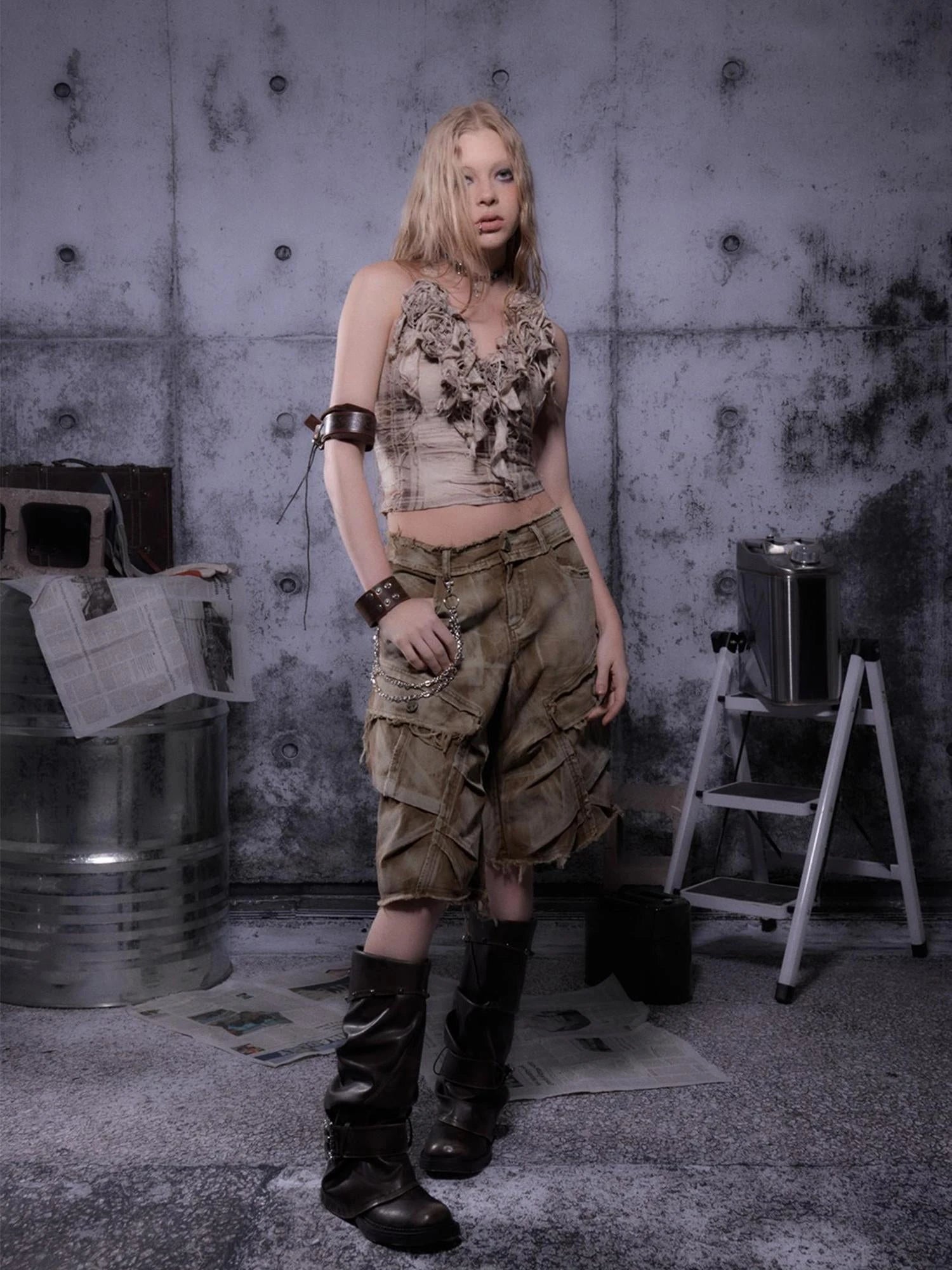 Gear Bite Marks Punk Visual Epic Strapless Top