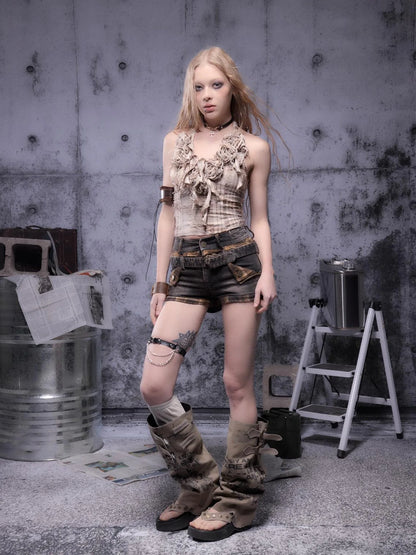 Gear Bite Marks Punk Visual Epic Strapless Top