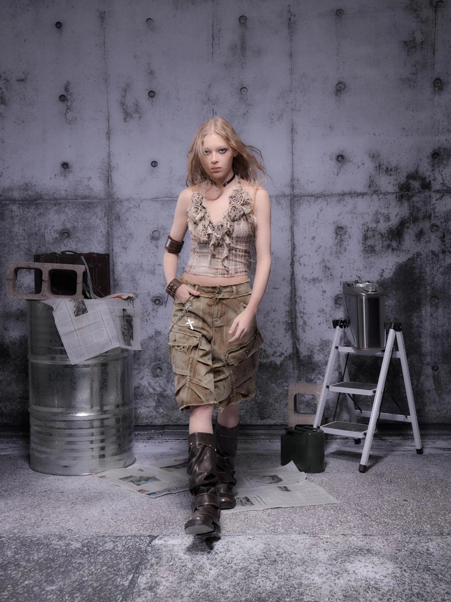 Gear Bite Marks Punk Visual Epic Strapless Top