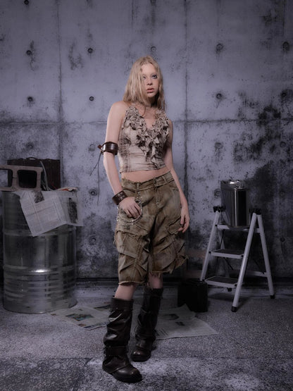 Gear Bite Marks Punk Visual Epic Strapless Top