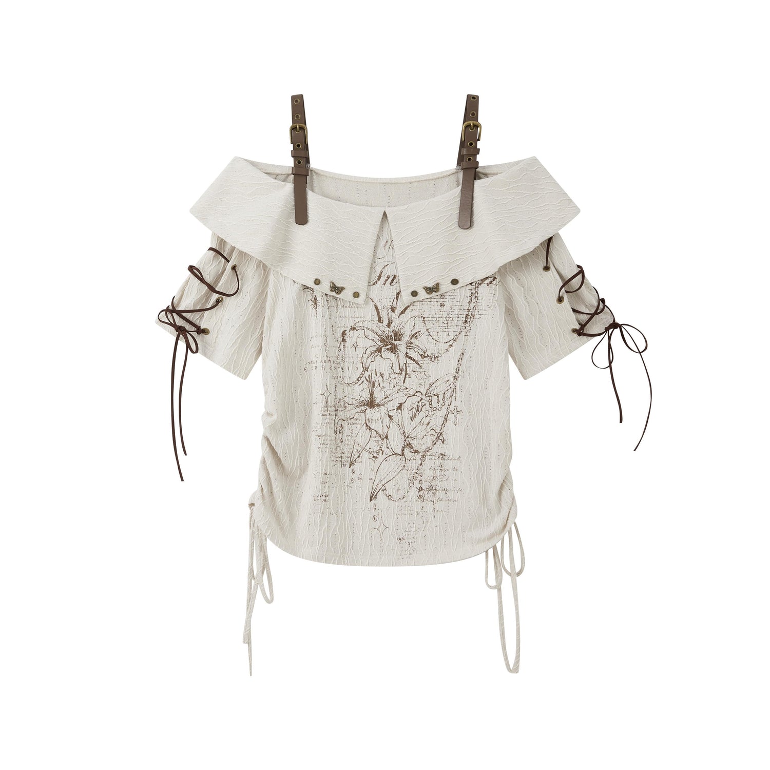 ALL_iN_plan_Grey_White_Printed_Tie_Off_Shoulder_Women&