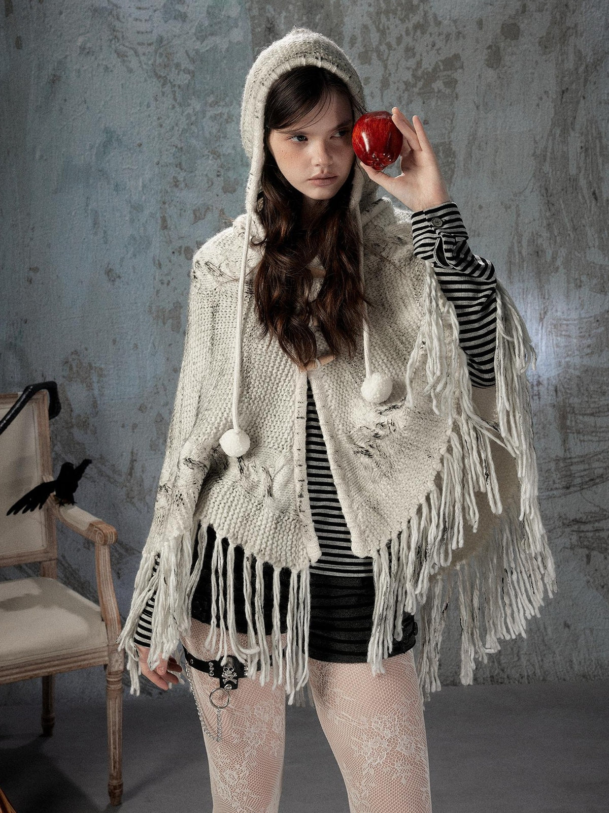 ALL iN plan Hooded Fringed Knit Women&